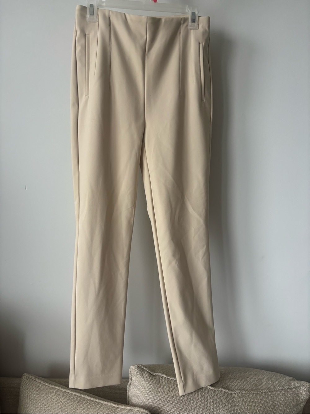 Rachel Zoe Cream Straight-Leg Dress Pants